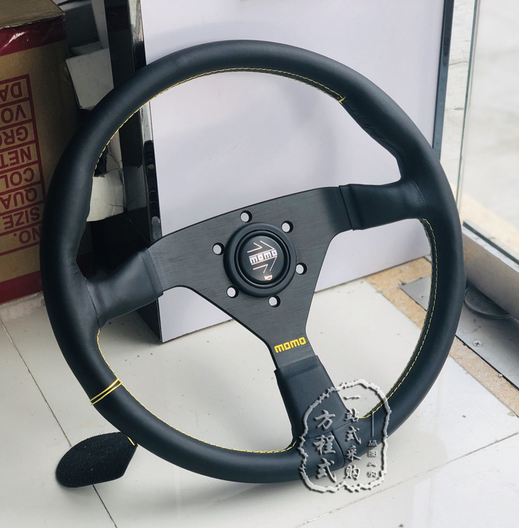 momo方向盘v1 飞度雅阁思域赛车改装13寸 标致206高尔夫14寸真皮
