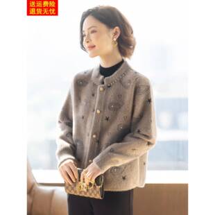 妈妈冬装 水貂绒休闲中老年妇女秋冬季 上衣服2025新款 外套洋气时尚
