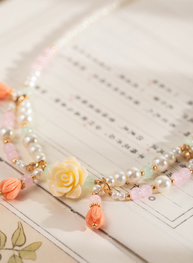 古风项链汉服配饰软璎珞明制唐风宋制古装饰品汉元素国风琉璃吊坠