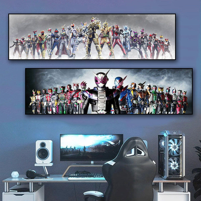 假面骑士电竞房挂画男生卧室房间床头装饰画儿童房男孩子动漫壁画