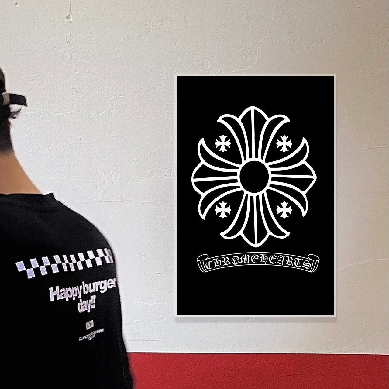 克罗心十字架装饰画服装店墙美式潮流挂画潮牌纹身店刺青艺术壁画