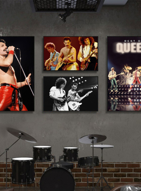 皇后乐队Queen装饰画Freddie Mercury海报挂画摇滚音乐工作室壁画