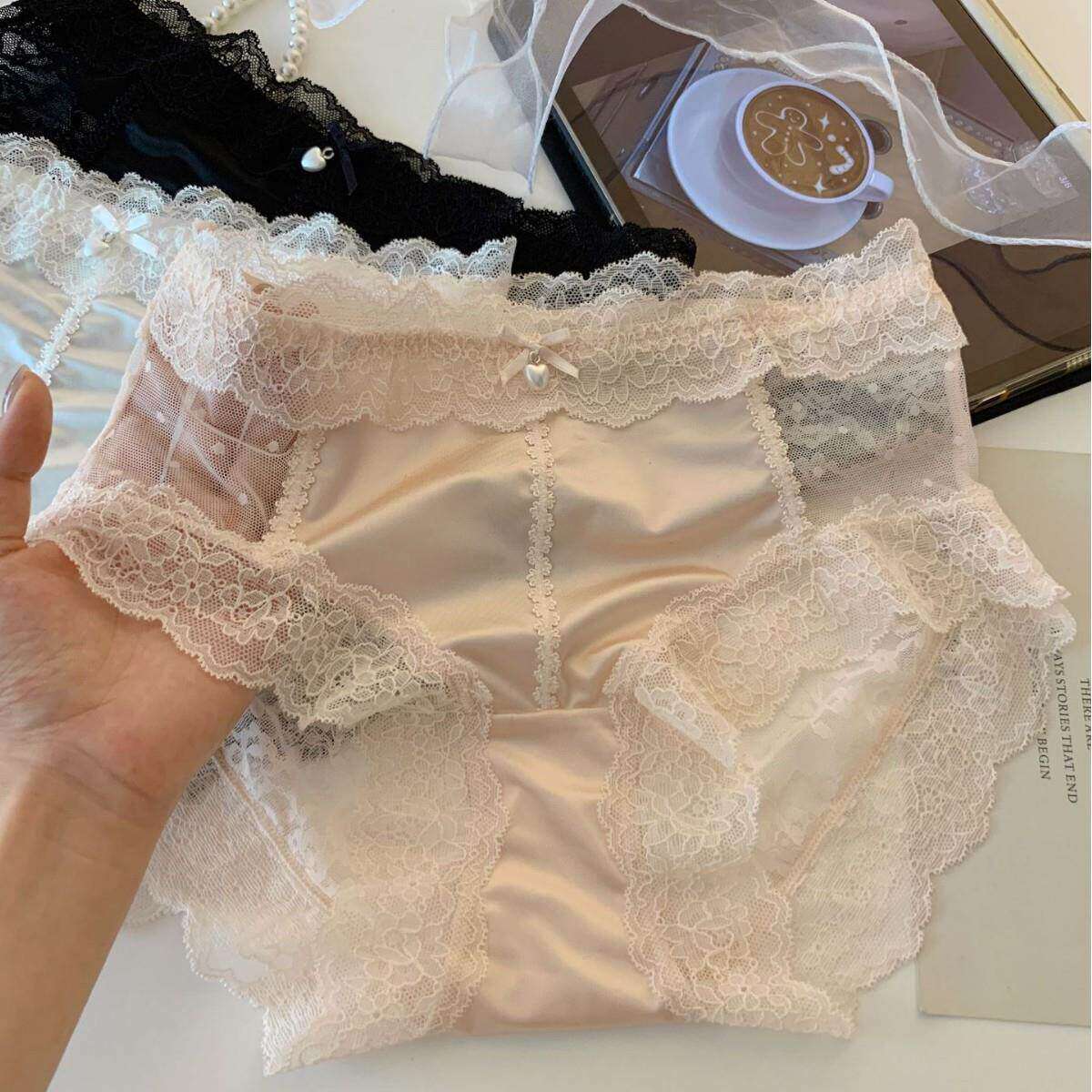 爱心小珍珠蕾丝内裤女性