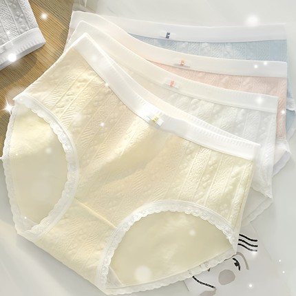 2025新款透气内裤女士纯棉7a级抗菌全棉裆中腰无痕少女生三角短裤