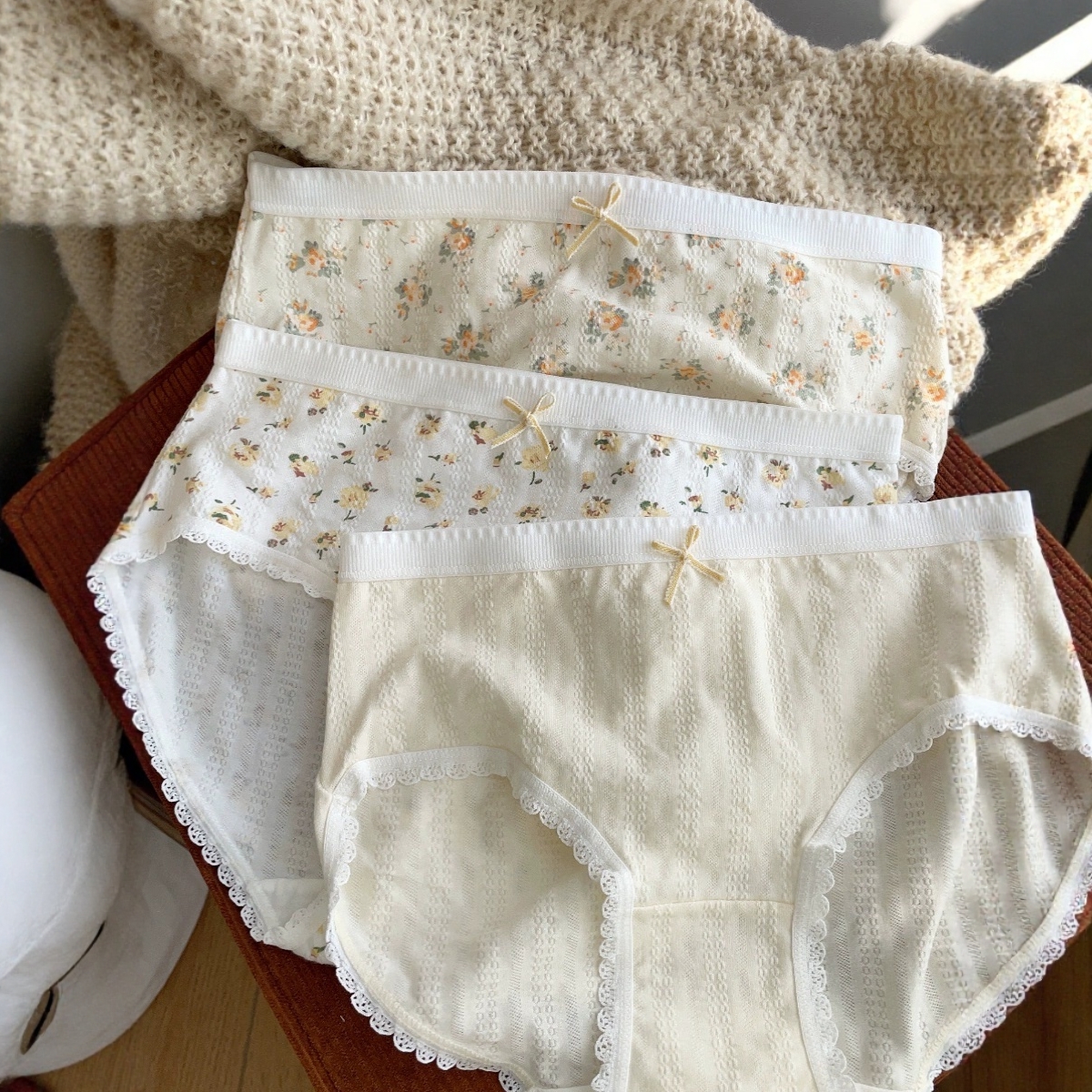 5条甜美可爱碎花A类婴儿棉内裤