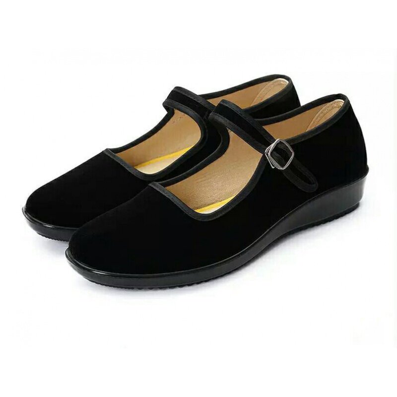 老北京布鞋儿童黑布鞋女童舞蹈礼仪鞋方扣鞋民国学生鞋子黑色