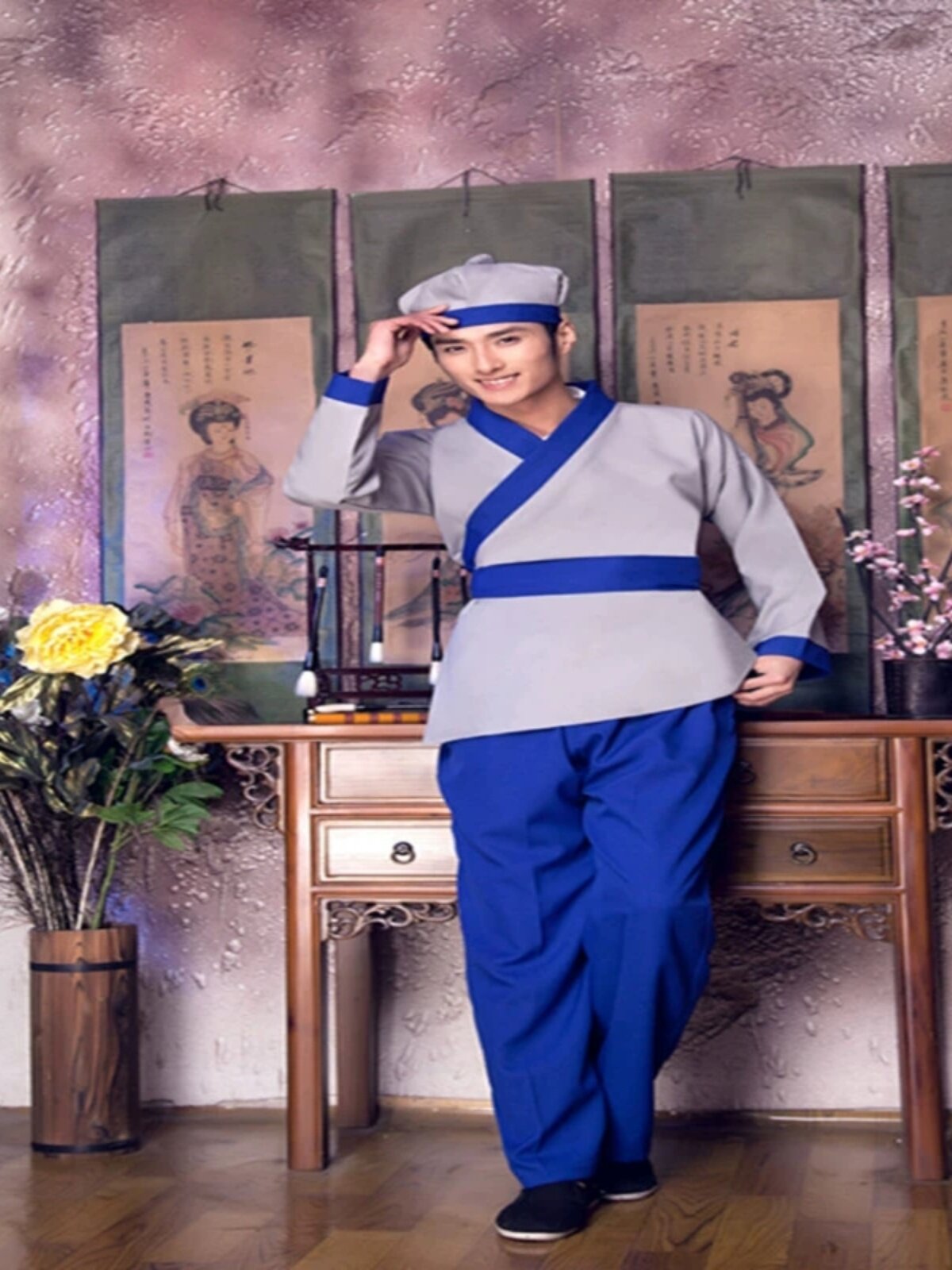 店小二服装杂役家丁仆人地保酒店农民牛郎织女古装汉服平民服装