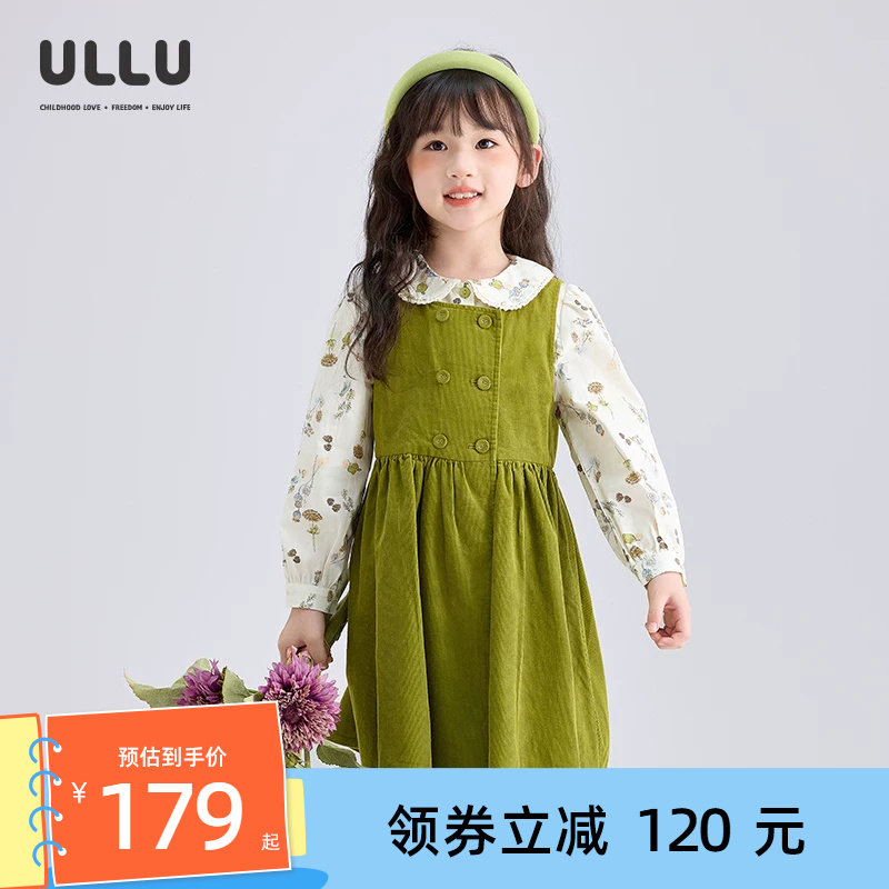 优露清新灯芯绒连衣裙儿童背心裙