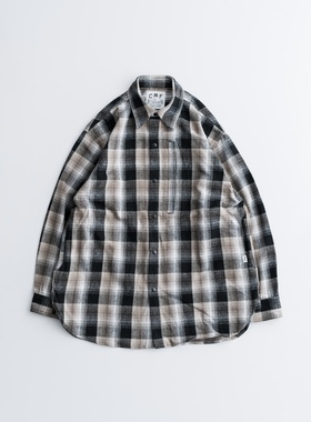 CMF OUTDOOR GARMENT NEL SHIRTS复古重磅法兰绒插兜格纹衬衫