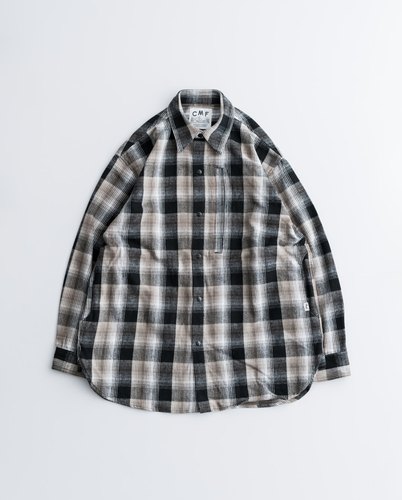 CMF OUTDOOR GARMENT NEL SHIRTS复古重磅法兰绒插兜格纹衬衫