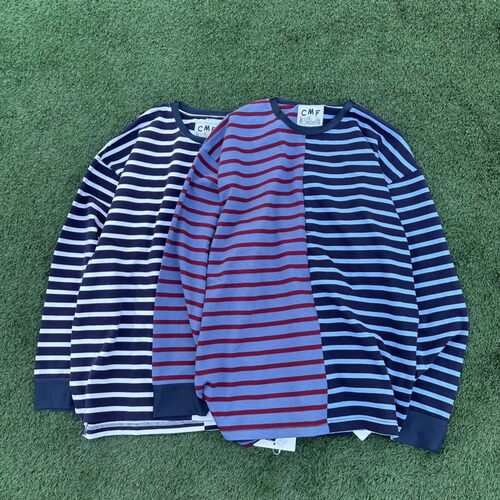 现货COMFY拼接条纹CMF长袖T恤