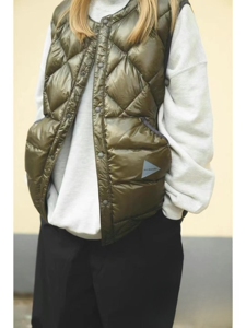 日单and Wander Diamond Stitch Down Vest山系户外机能羽绒马甲