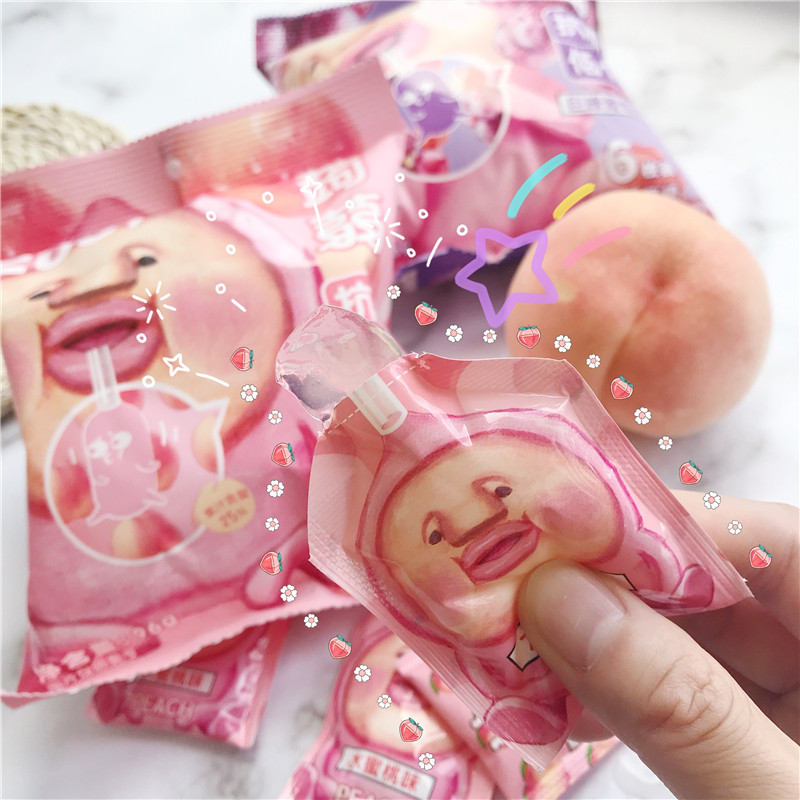 屁桃君zuo一下蒟弱果冻果汁水蜜桃味巨峰葡萄味低卡可吸代餐果冻