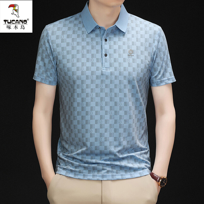啄木鸟冰丝夏季翻领短袖polo衫男
