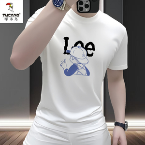 啄木鸟棉质男装夏季圆领短袖T恤