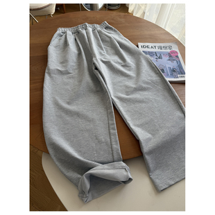长裤 日单空气棉松紧腰休闲卫裤 毛圈弹力舒适阔腿裤