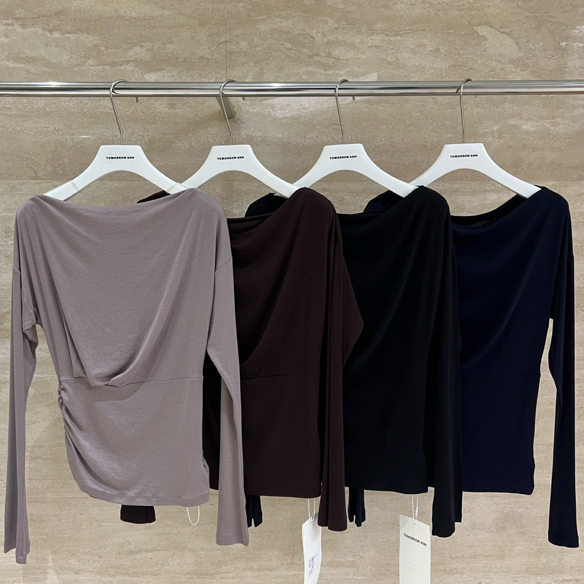 TOMORROW ANN-秋上新收腰荡领针织上衣气质小衫（含16羊毛）11690