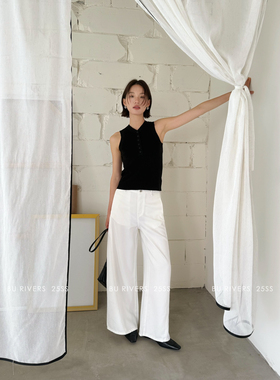 折上折BU RIVERS-莱赛尔天丝显瘦遮胯百搭牛仔裤(配腰绳)T124