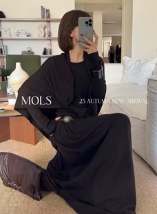 针织披肩两件套 极简百搭羊毛针织衫 MOLS2025秋冬新款 法式