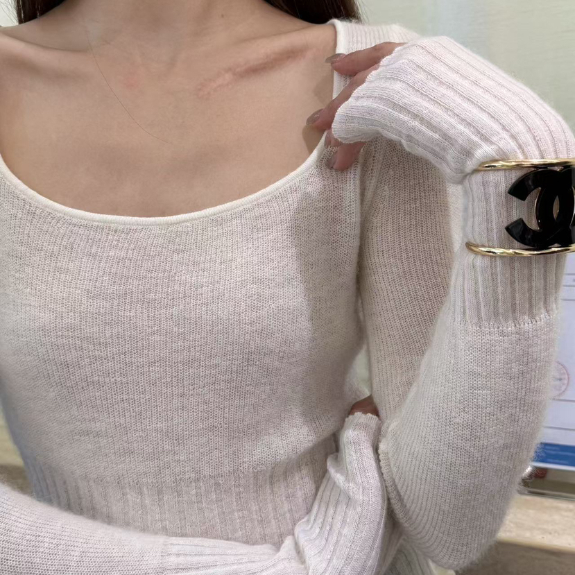 TOMORROW ANN-秋上新纯色百搭方领套头上衣针织衫含羊毛24333