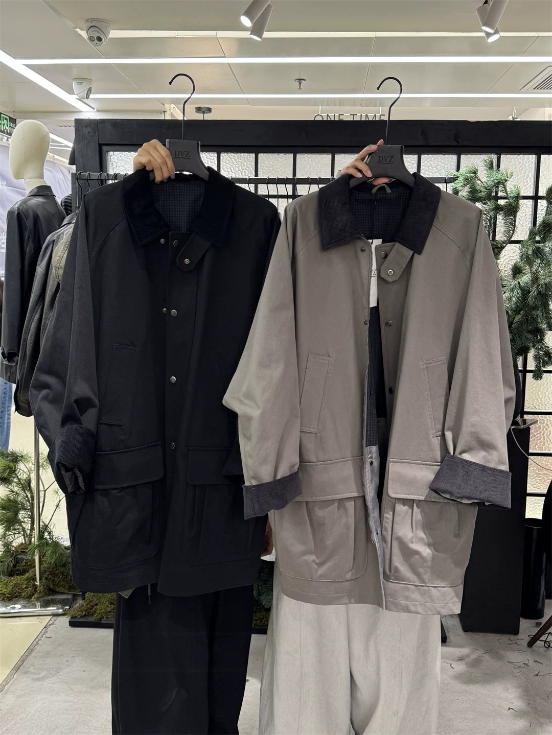 DVZ正品高品质2025年春季新款简约撞色日系小个子风衣外套女1827