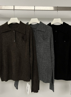 BU RIVERS秋上新polo领通勤百搭气质毛衣针织衫15061