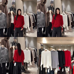 圣诞新年氛围感浣熊绒羊毛蝙蝠袖 针织毛衣超有感觉15261