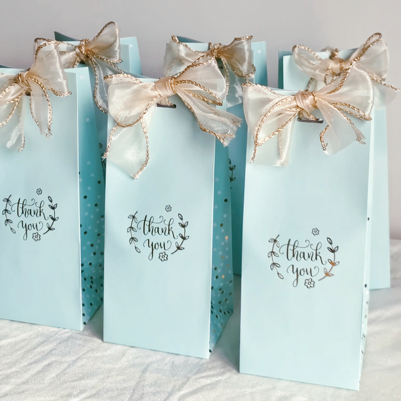 高级梦幻蓝 草坪户外婚礼伴手礼香水香薰护肤品喜蜜糖包装礼品袋