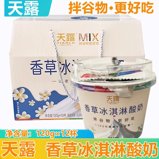 香草冰淇淋酸奶加甄选谷物坚果碎老酸奶天露酸奶120g×10杯整箱