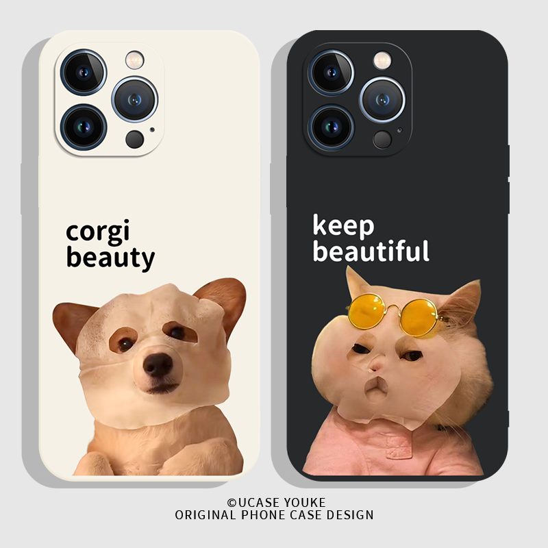 面膜适用iphone小米13华为nova11苹果14荣耀90情侣vivoS15红米k60硅胶opporeno10女iqooneo5可爱promax手机壳