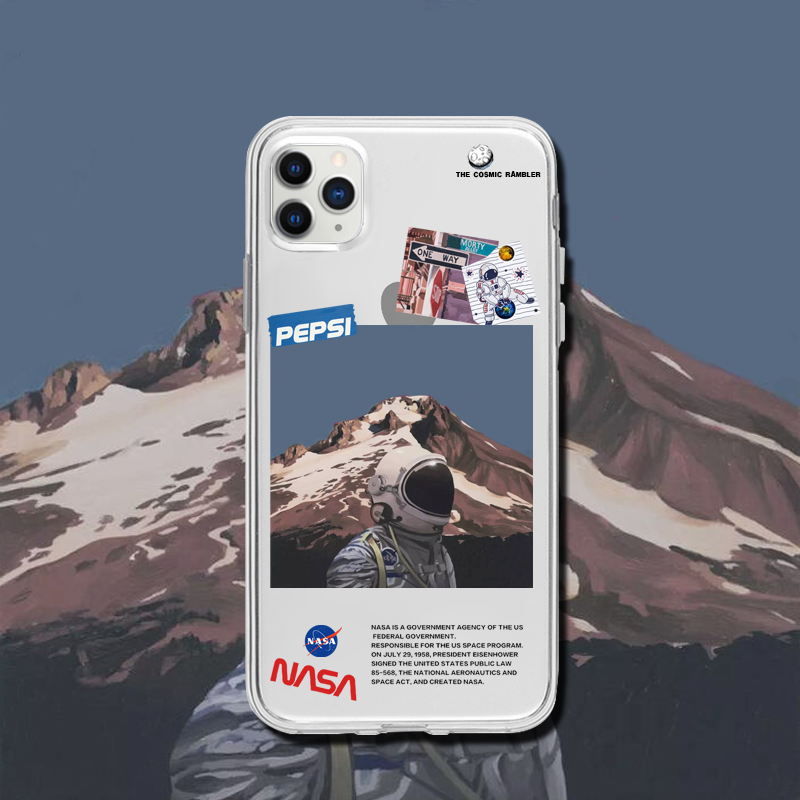 适用于oppo小米vivo苹果华为荣耀ins网红潮透明nasa宇航员手机壳