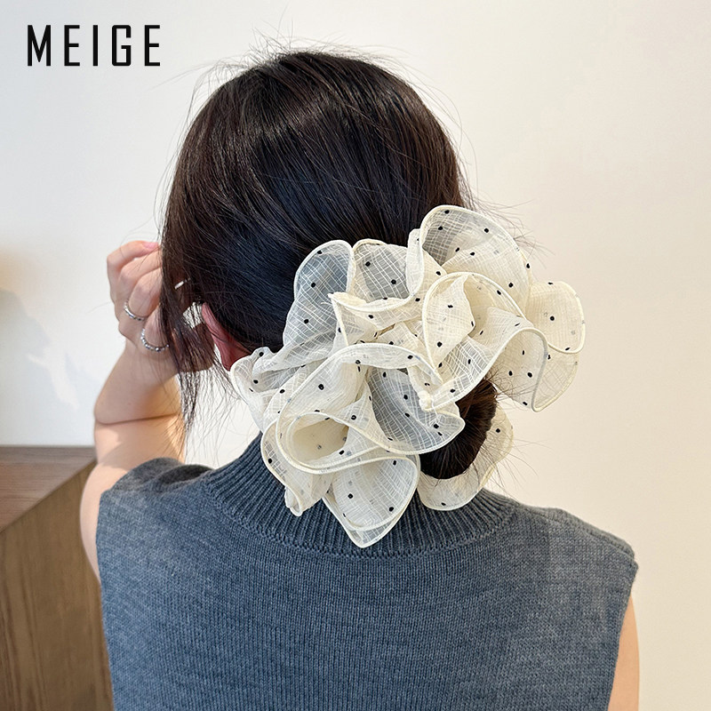 发圈女2025新款高端轻奢风波点网纱发圈法式复古头绳扎头发大肠圈,饰品/流行首饰/时尚饰品新,发饰,淘宝优惠券,粉丝福利购,淘宝优惠卷