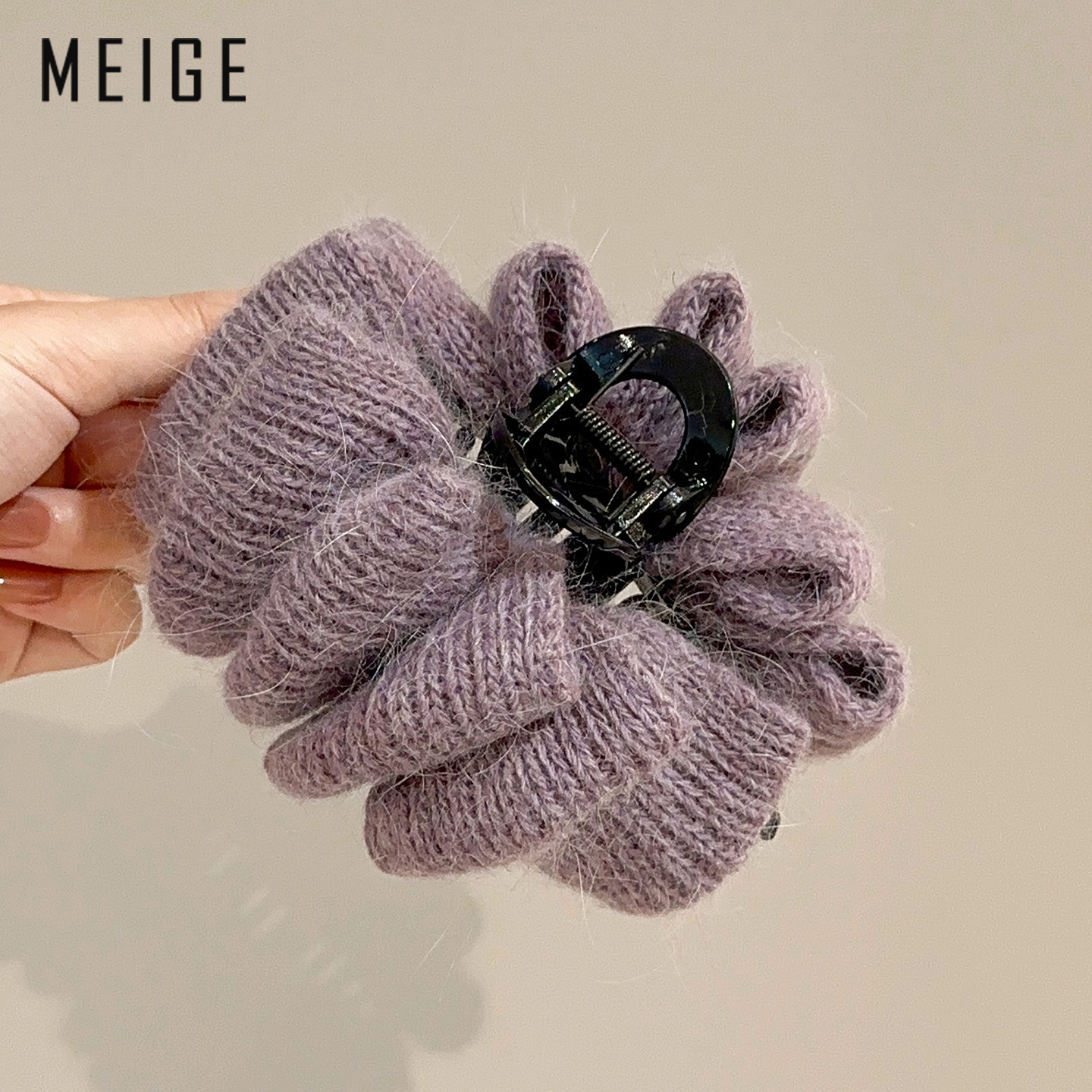 秋冬复古针织毛线抓夹发夹