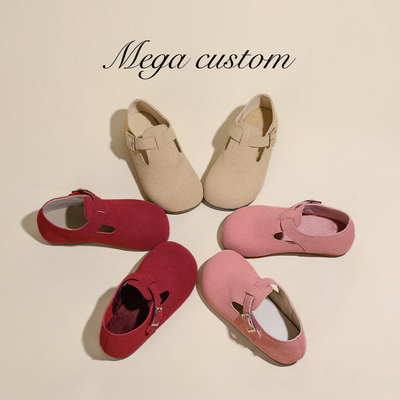 女童单鞋2025秋冬新款牛反绒鞋