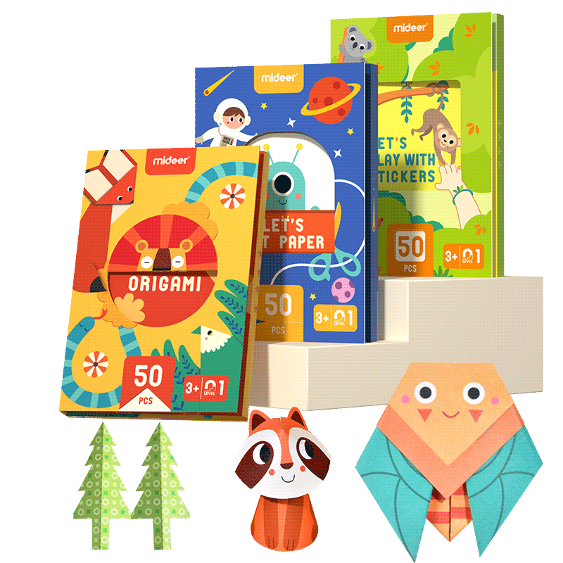 弥鹿儿童手工进阶式折剪贴纸书