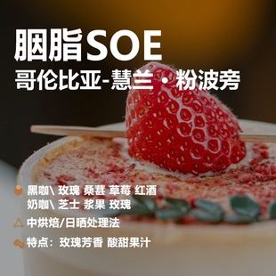 咖啡豆227g 中烘单一产地意式 胭脂SOE哥伦比亚 慧兰粉波旁日晒美式