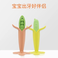 Baby silicone teether Baby Banana corn fruit Teether Baby silicone mol mol đồ chơi trẻ em - Gutta-percha / Toothbrsuh / Kem đánh răng núm ti giả