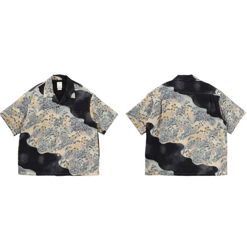 工装飞行员 VISVIM 25SS  CROSBY SHIRT日系暗纹提花短袖衬衫男女