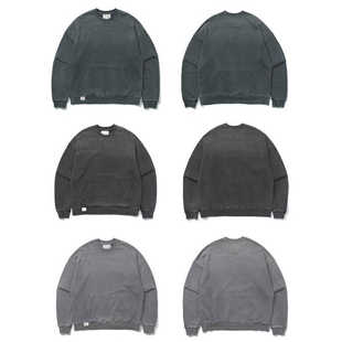 工装飞行员 MADNESS 23AW 余文乐同款水洗做旧复古套头圆领卫衣男