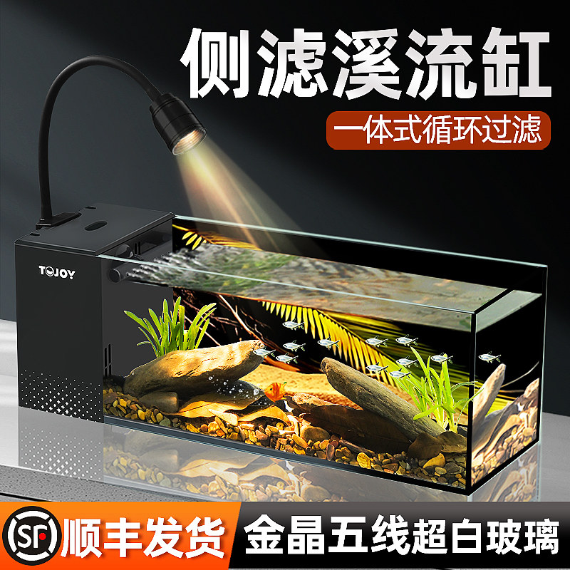 南美风溪流缸桌面鱼缸生态造景图片