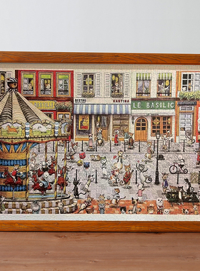 300片500片1000片3DJP塑料拼图框复古相框做旧画框1500片拼图框