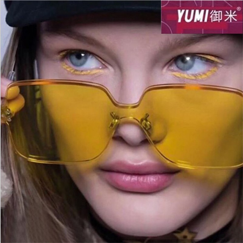 御米BABY景甜同款无框果冻色墨镜