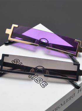 防紫外线长方形朋克男女一体眼镜