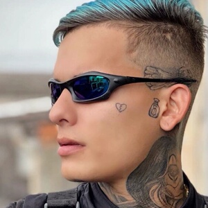 防紫外线椭圆形复古男女偏光墨镜