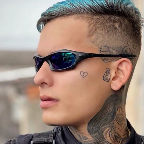 防紫外线椭圆形复古男女偏光墨镜
