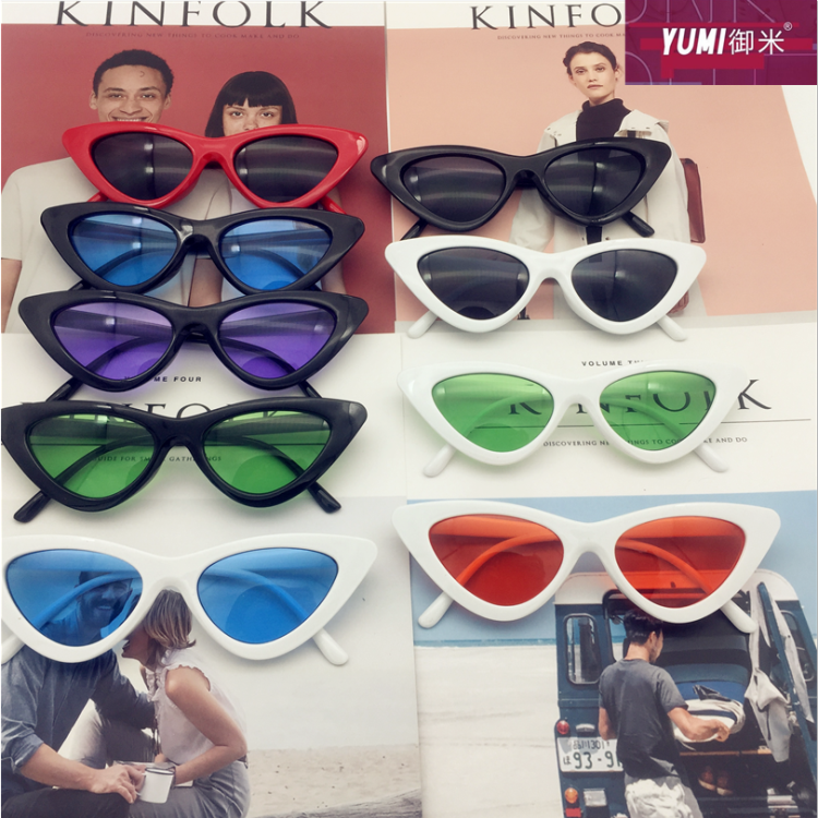 御米欧美复古个性网红ff封帆同款眼镜女三角形猫眼墨镜潮男太阳镜