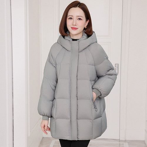 金狐狸中长款大码时尚女羽绒服