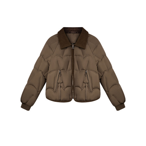 金狐狸小香风短款鸭绒保暖羽绒服