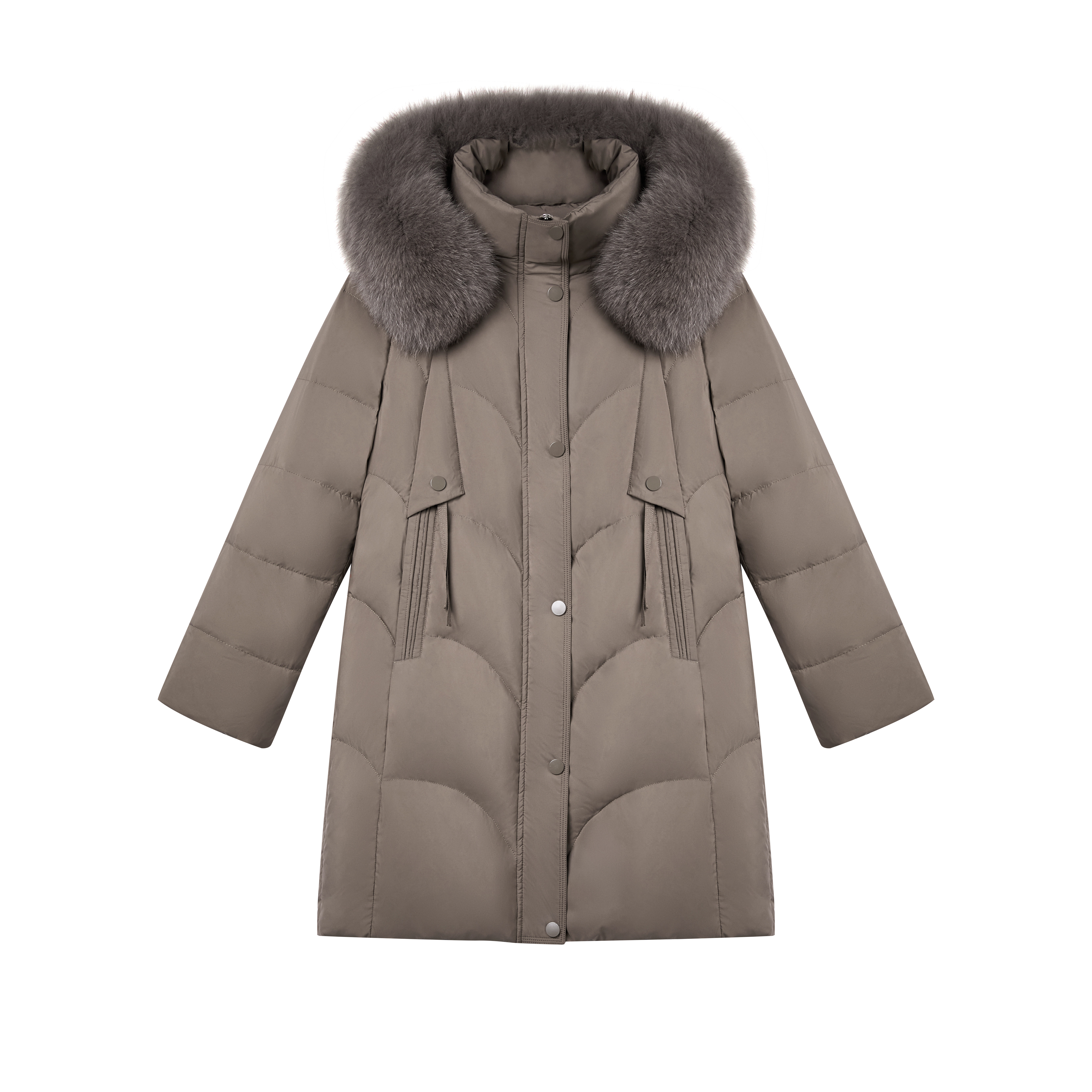 金狐狸冬季中长款妈妈装羽绒服