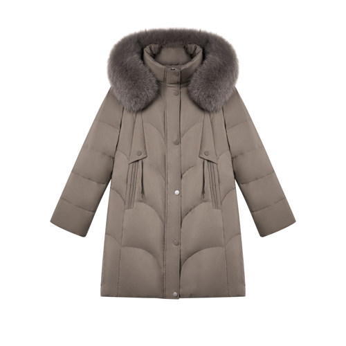 金狐狸冬季中长款妈妈装羽绒服
